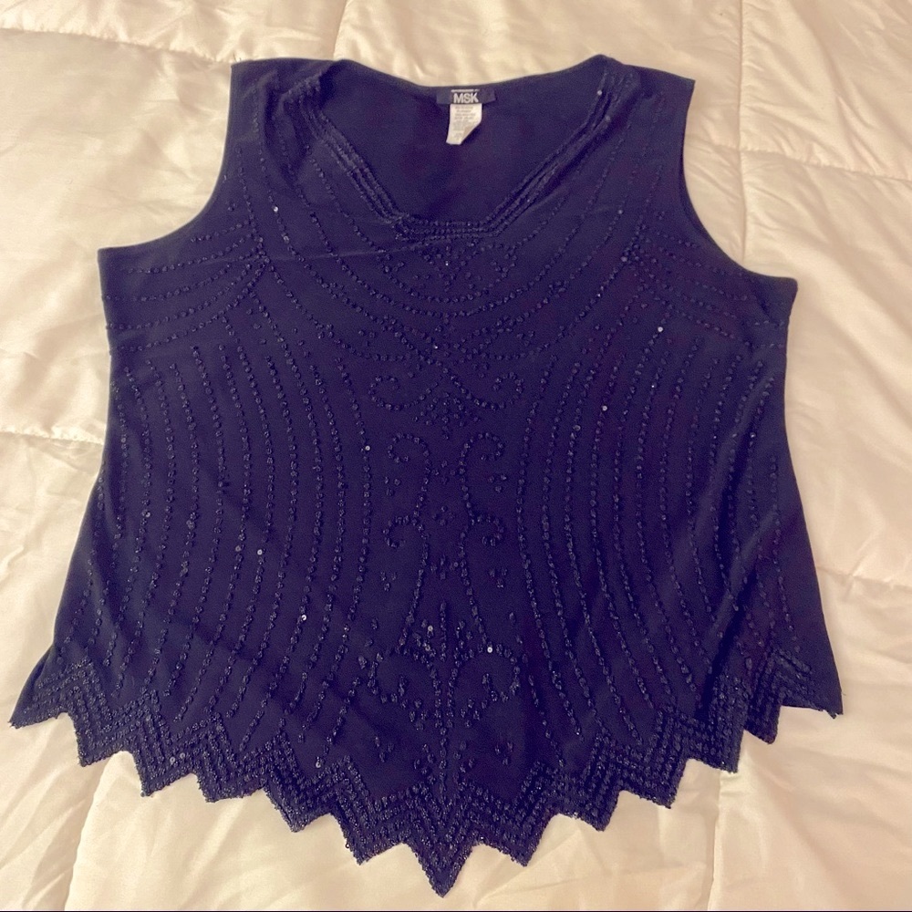 VTG Black MSK Top with Intricate Beadwork